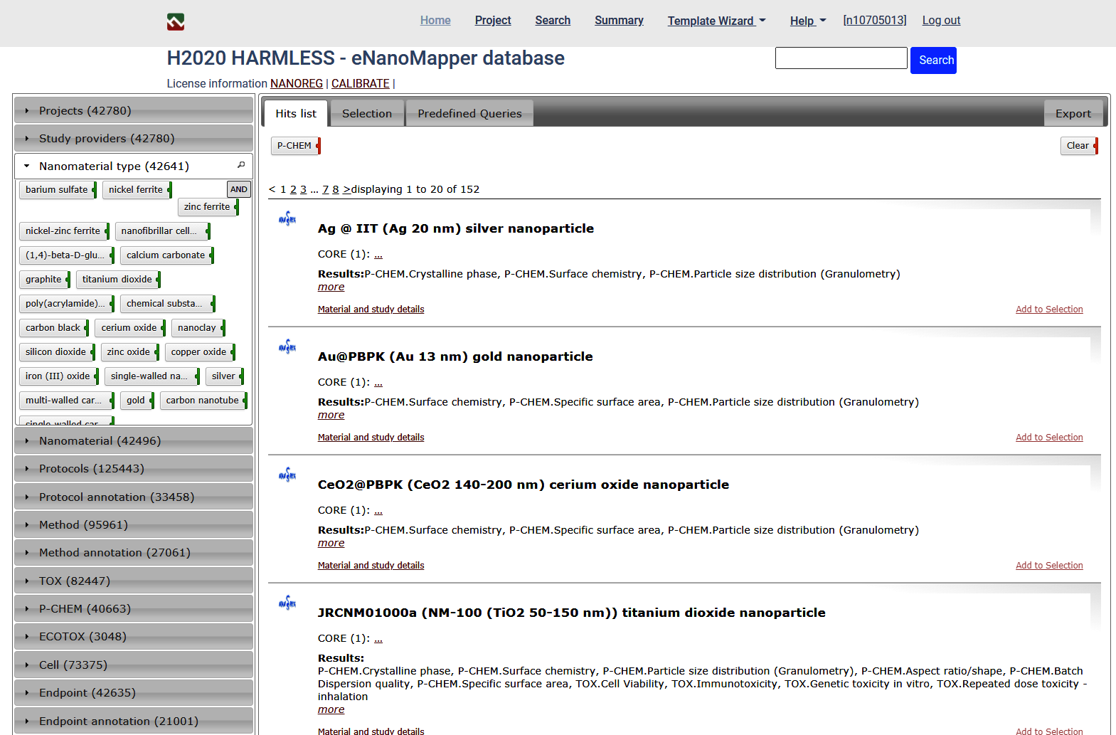 predefined queries results